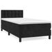 vidaXL Lit plateforme avec matelas, noir, 100x200 cm, velours