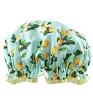 The Vintage Cosmetic Company Shower Cap Vintage Inspired Reusable Lemon Print Shower Accessory