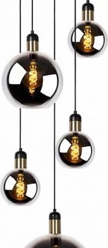 Hanglamp | Goud | 5-oneven bollen