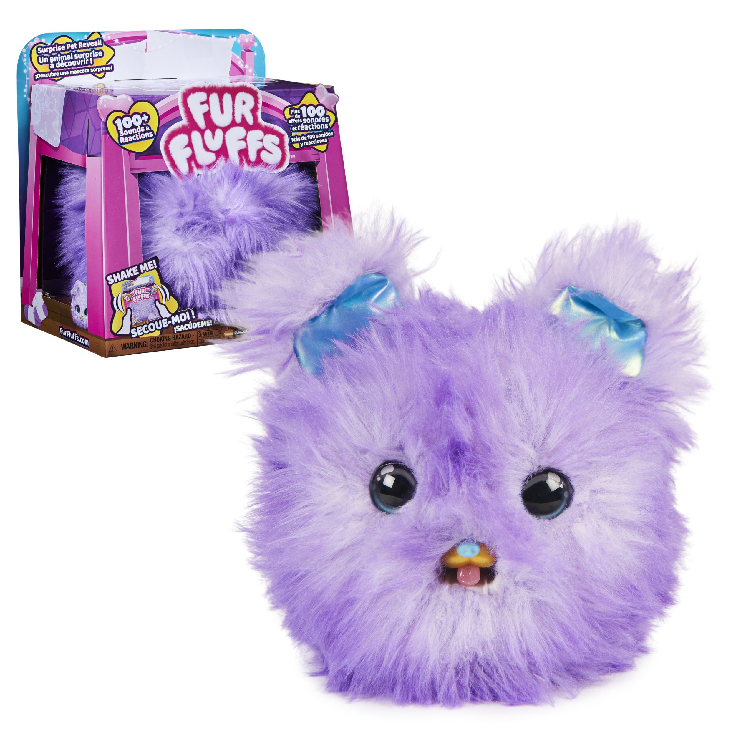Fur Fluffs Pupper-Fluff - Interactieve Puppy Knuffel - Paars - 5+ jaar