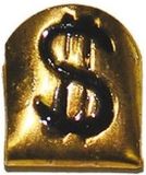 Funny Fashion Gouden verkleed tand met dollar teken - kunststof - pooier/gangster verkleed accessoires
