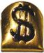 Funny Fashion Gouden verkleed tand met dollar teken - kunststof - pooier/gangster verkleed accessoires