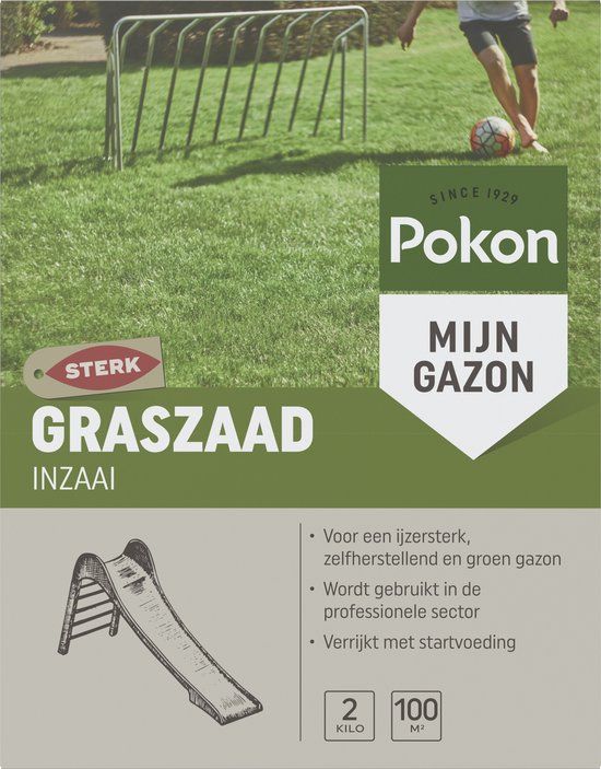 Pokon Graszaad Inzaai - 2kg - Gazonzaad - 50m² - IJzersterk groen en zelfherstellend gras