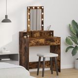 vidaXL Kaptafel met Spiegel Bruin Bewerkt Hout