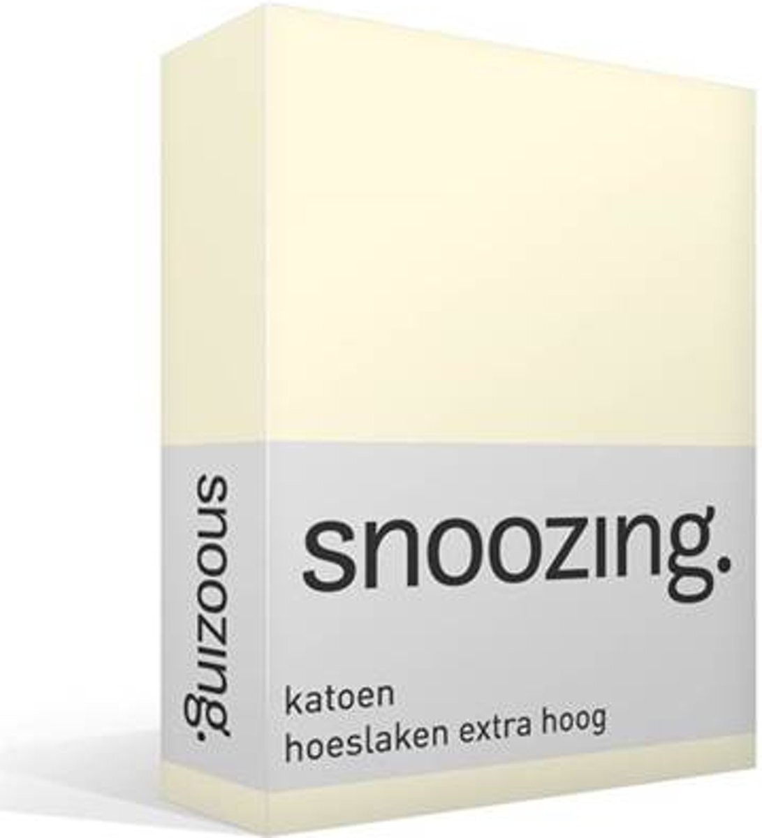 Snoozing - Katoen - Hoeslaken - Eenpersoons - 90x200 cm - Ivoor