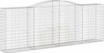 vidaXL Gabion met hoge boog, 400x50x140/160 cm, verzinkt staal