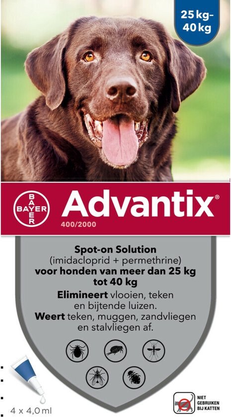 Advantix Bayer spot on 4002000 25 kg 4 pip