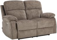 Vente-unique Canapé relax électrique 2 places avec fonction massage en tissu chenille taupe KOCENI