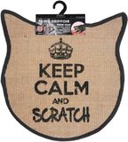 Wouapy - Krabmat voor katten - Sisal krabmat - Design & Trend - Keep Calm and Scratch - Grijs antraciet 55 x 31 x 0,7 cm