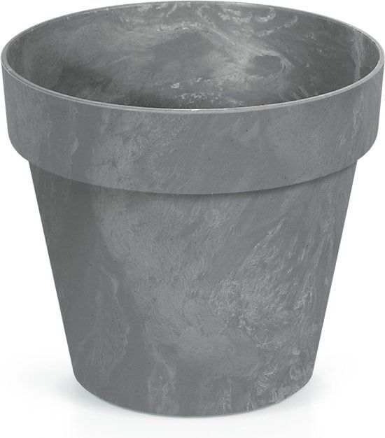 Prosperplast Bloempot/plantenpot - betonlook - grijs - kunststof - Dia 17 cm - buiten/binnen