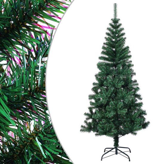 vidaXL Kunstkerstboom met iriserende uiteinden 180 cm PVC groen