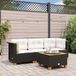 vidaXL Banc de jardin avec coussins 3 places polyrotin noir