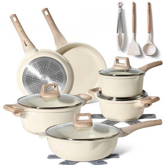 JUST PERFECTO HOUSEHOLD APPLIANCES 15-Delige Pannenset Inductie - Zwart - PFAS-vrij - 6 Pannen met Deksel
