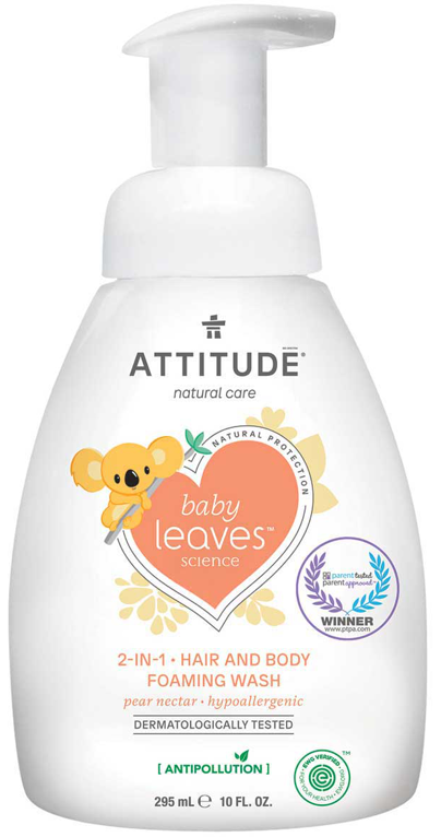 Attitude Baby Leaves 2-in-1 Hair & Body Foaming Wash - Pear Nectar - 295 ml