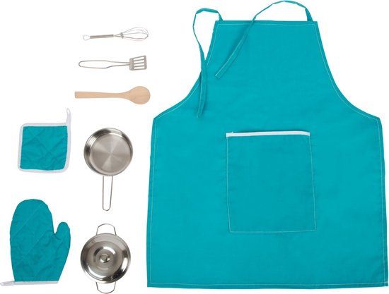 small foot - Cooking Set with Apron - 9dlg. - Blauw - 3+ jaar