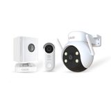 Calex Smart Security Starter Set - 2K Video Deurbel (Full HD) - 2K PTZ Camera - Indoor Camera met Spotlight