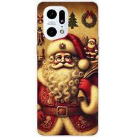 Oppo Bedrukt siliconen hoesje compatibel met Oppo Find X5 Pro pere noel vintage