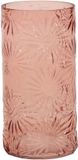 Mega Collections Vase Debby - rose - glass - floral relief - 15 x 30 cm