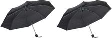 Paraplu pliable mini - 2x - noir - 96 cm - Parapluie compact économique - Protection pluie