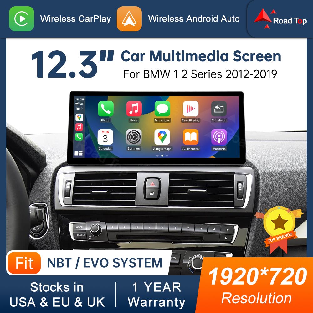 Road Top BMW DE Multimedia Display voor 1 2 Serie F20 F21 F22 F23 NBT EVO Touchscreen Draadloze Carplay Android Auto Navigatie