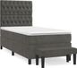 vidaXL Boxspringbed met matras, donkergrijs, 100x200 cm, fluweel