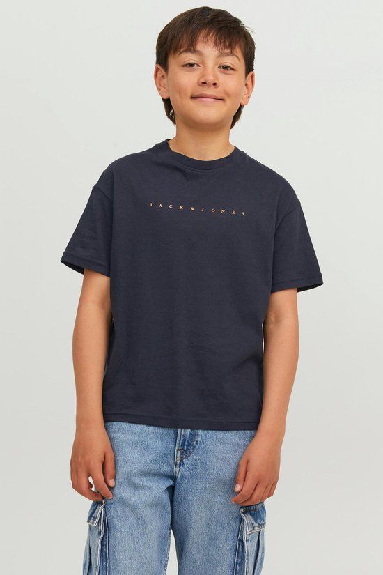 JACK & JONES JUNIOR JJESTAR T-shirt - Dark Navy - Boys - Size 164 - Loose Fit