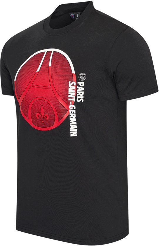 Paris Saint Germain PSG Big Logo T-Shirt Heren - Maat XL - Zwart