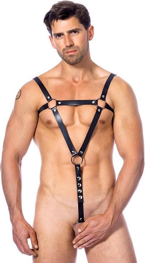 Rimba - Leren Fetish Harnas Met Cockring - Diameter 50 mm
