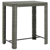 VidaXL Tuinbartafel 100x60,5x110,5 cm poly rattan grijs