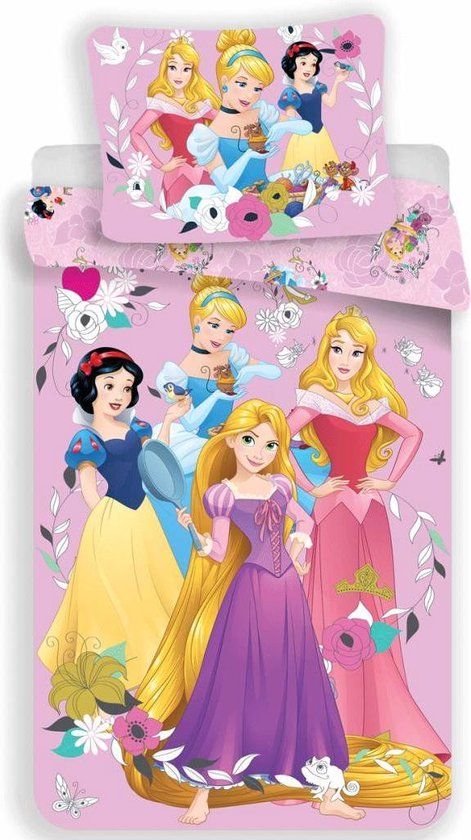 Disney Princess Dekbedovertrek Pink 140 x 200 cm - Katoen - Eenpersoons