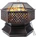 Jardin brasero et barbecue à charbon de bois - Barbecue à charbon de bois - Hexagonal, 66 cm - Laiton moulé - Facile à assembler - Convient pour l'extérieur