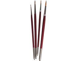 Rayher Hobby schilder penselen - synthetisch - rond - set 4-delig