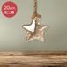Lumineo Kerstster met jute touw en 15 LED lampjes - 20cm - Rook grijs