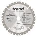 Trend Wood cirkelzaagblad, 165 mm diameter, 20 mm boring, 36 tanden, 2,4 mm snijvoeg, +10° haak, TCT, gemiddeld oppervlak, CSB/16536B