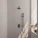 Brauer Gunmetal Edition Thermostatische Regendoucheset Inbouw - Hoofddouche 20 cm - Rechte Wandarm - 3 Weg - Handdouche Staaf - Doucheslang - Geintegreerde Glijstang - Gunmetal