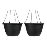 The HC Companies Hangende plantenbak, Zwart, 11"