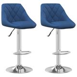 VidaXL Barkrukken 2 st fluweel blauw