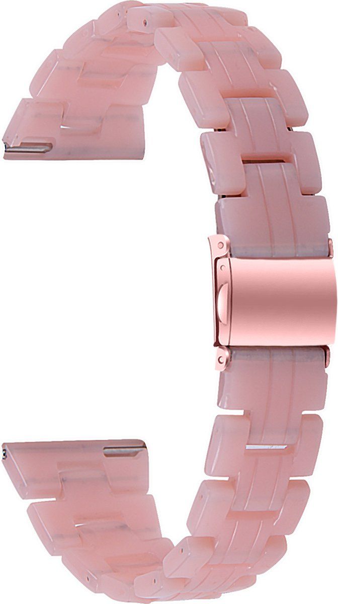 Strap-it Horlogebandje 22mm - Resin polsbandje - Roze
