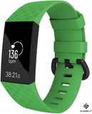 Strap-it Fitbit Charge 4 silicone band - groen - Maat: L