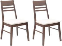 vidaXL Eetstoelen 2 stuks Massief Rubberhout Lichtbruin 43 x 54 x 89 cm