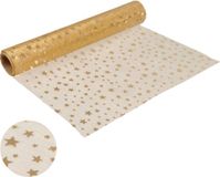 b-home-interieur.be Tafelloper 28cm*5m Goud met Sterren Polyester