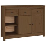 vidaXL Dressoir - 100x35x74 cm - Massief Grenenhout - Honingbruin