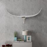 vidaXL Stierenkop voor aan de muur aluminium 96 cm zilverkleurig