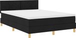 vidaXL Boxspringbed met kussens, zwart, 160 x 200 cm, gestoffeerd