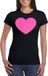 Bellatio Decorations Verkleed T-shirt dames hart zwart roze glitter S