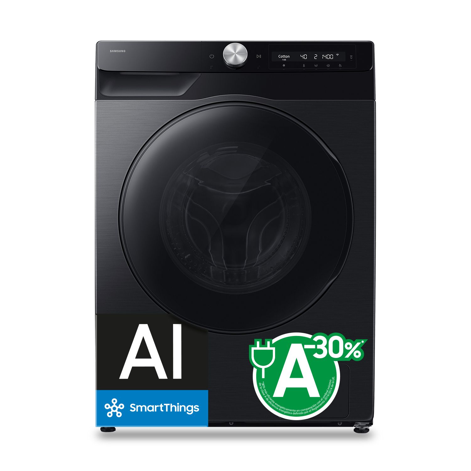 Samsung Series 9 Lavasciuga WD6400H Cl.A/D 9/6 kg Nero Was-droogcombinatie Vrijstaand Voorlader Wit