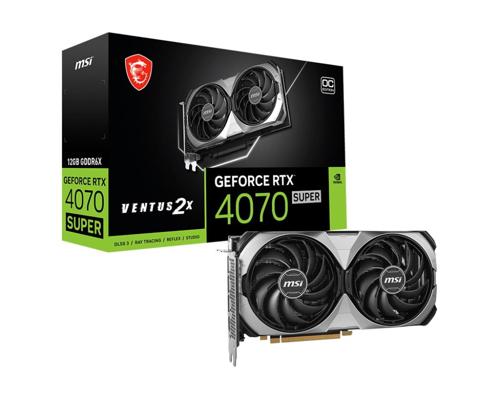MSI GeForce RTX 4070 SUPER 12G VENTUS 2X OC - 12GB GDDR6X Graphics Card
