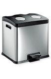EKO - Europe EKO VB 9228 - 24L Rectangular Pedal Bin - Black & Stainless Steel