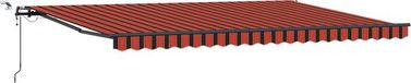vidaXL Elektrisch zonnescherm met LED en sensor - Oranje - 5 x 3,5 m
