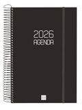 Finocam Ibis Agenda 2026, aperçu hebdomadaire horizontal, janvier 2026 à décembre 2026 (12 mois), rouge espagnol